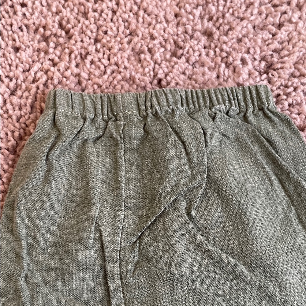 Aerie Olive Green Linen blend Pants - Picture 3 of 4